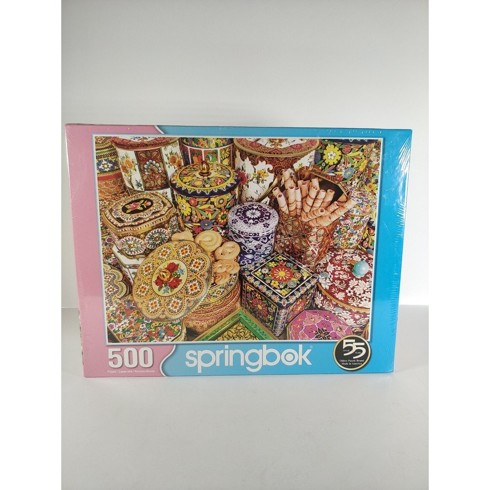 Springbok Cookie Tins 500 Piece Puzzle New sealed in Box 18" x 23.5" Many Colors